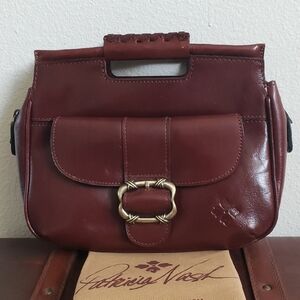 EUC Patricia Nash Ovodda Leather Satchel/Crossbody British Tan